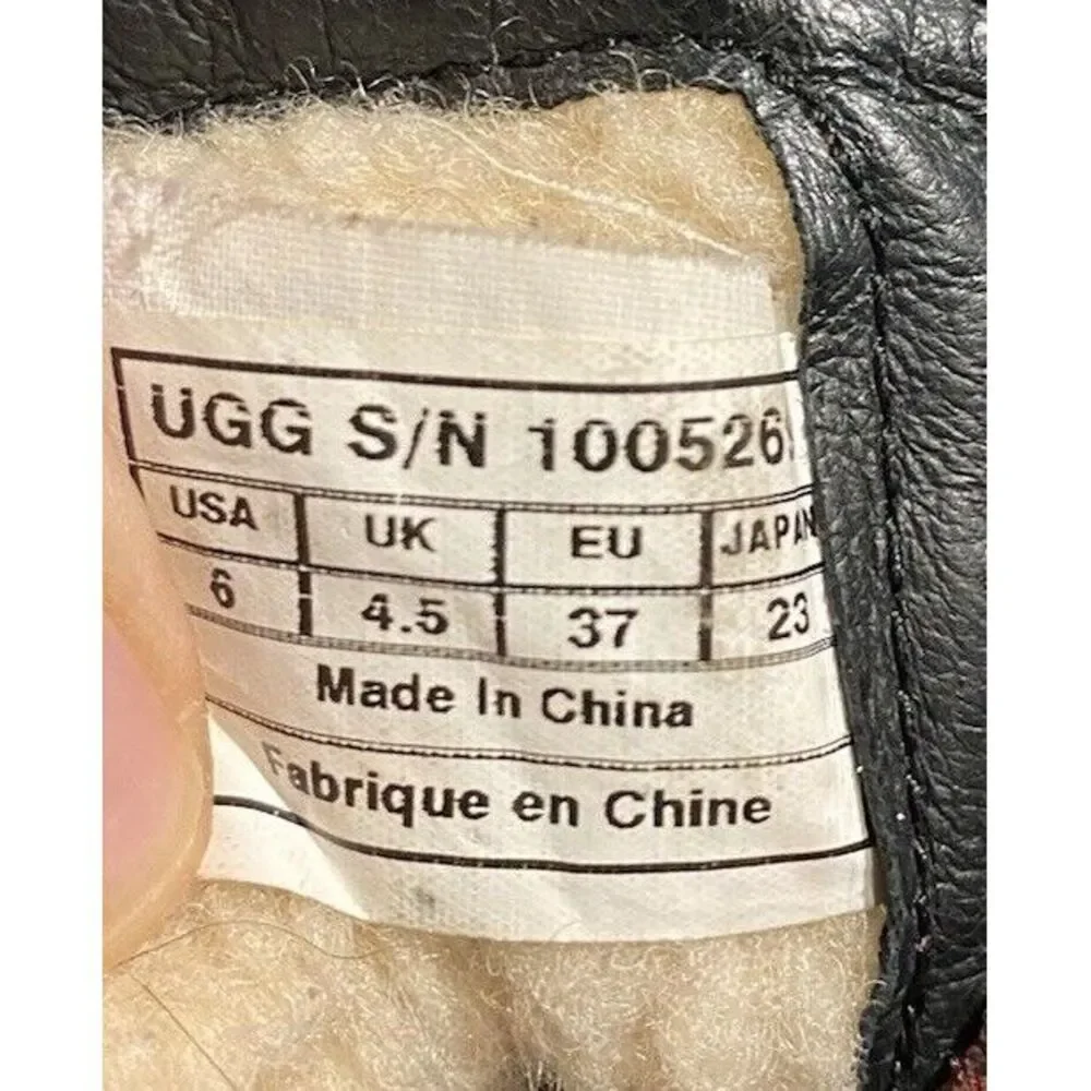 UGG‎ Australia, Black Leather Water & Snow Proof Women's Size US 6